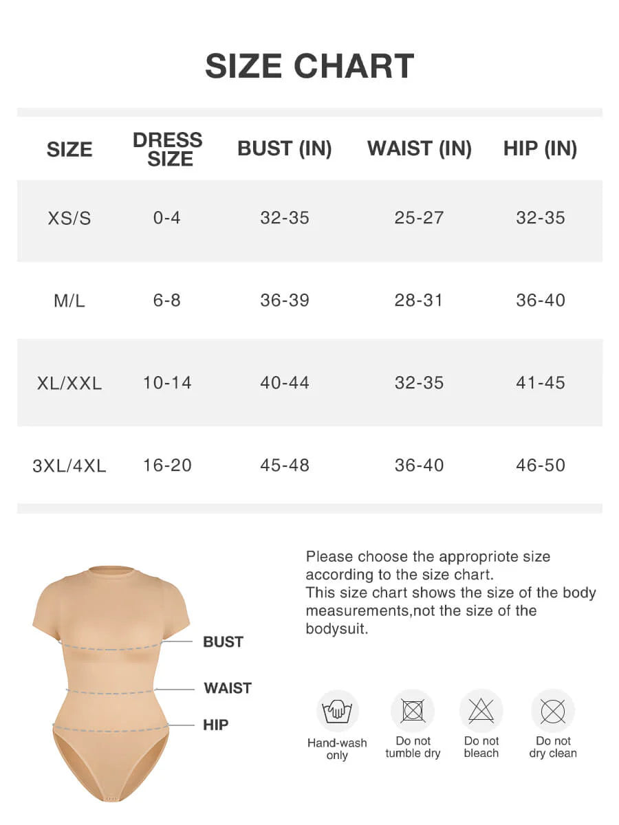 Guía de tallas Body Sculpt Seamless | Manga corta